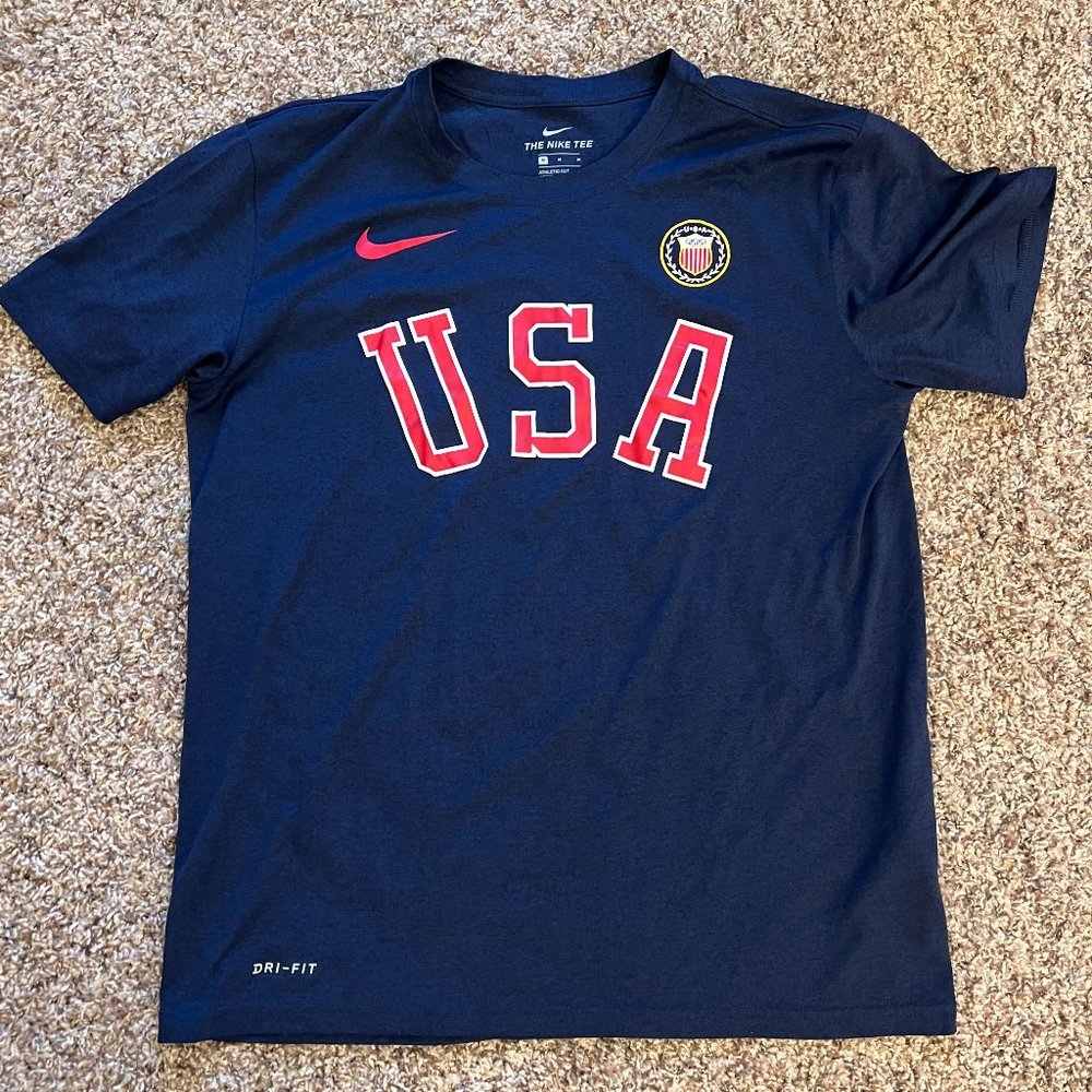 USA Blue T-Shirt Nike Dri-Fit Size Medium